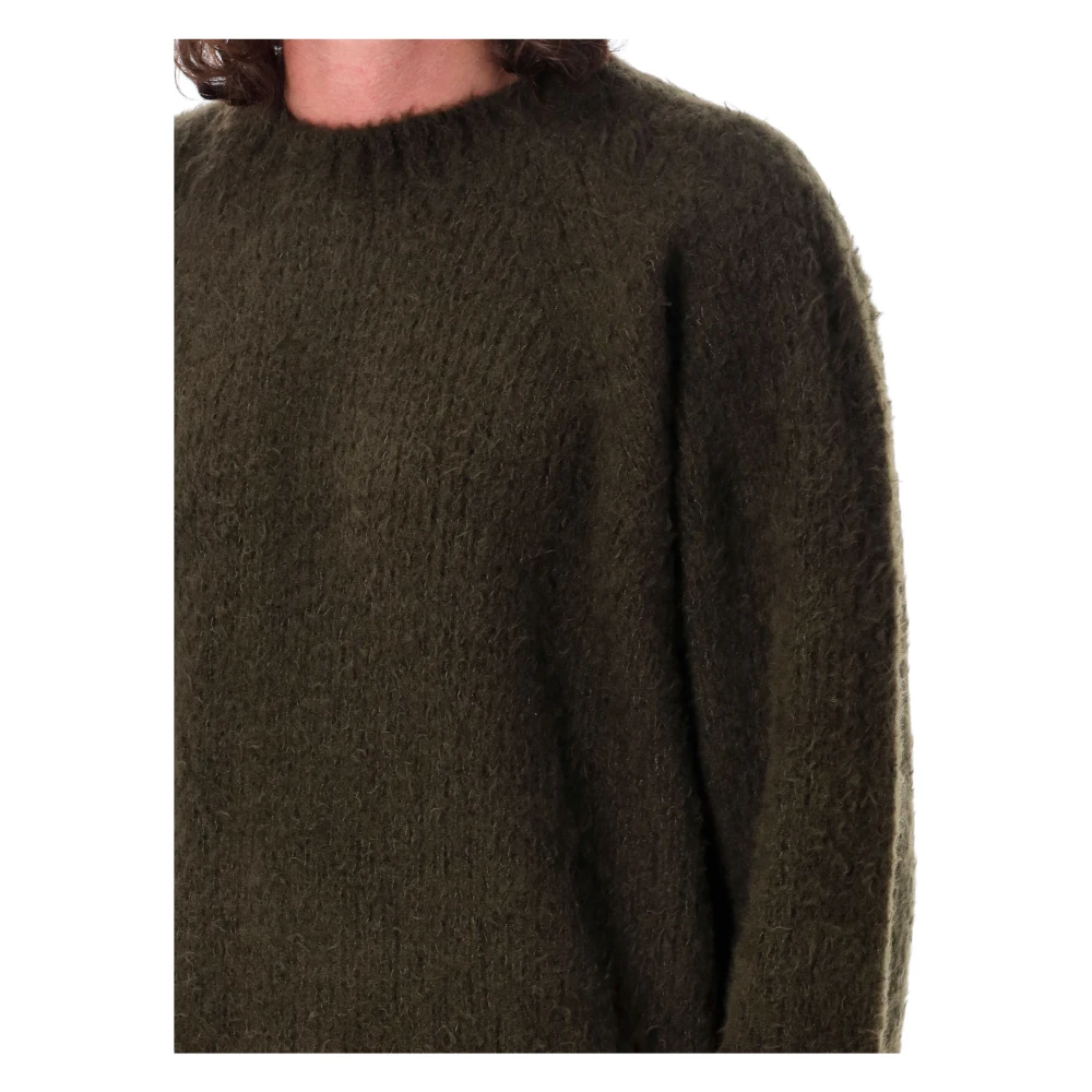 Sacai Tye Dye Gebreide Trui Khaki Zwart Green Heren