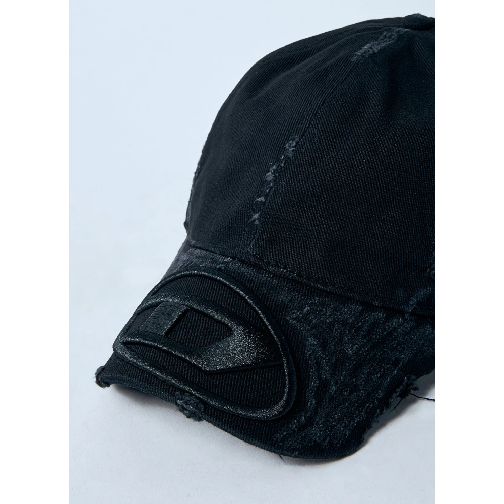 Diesel Logo Baseballpet met Verstelbare Band Black Heren