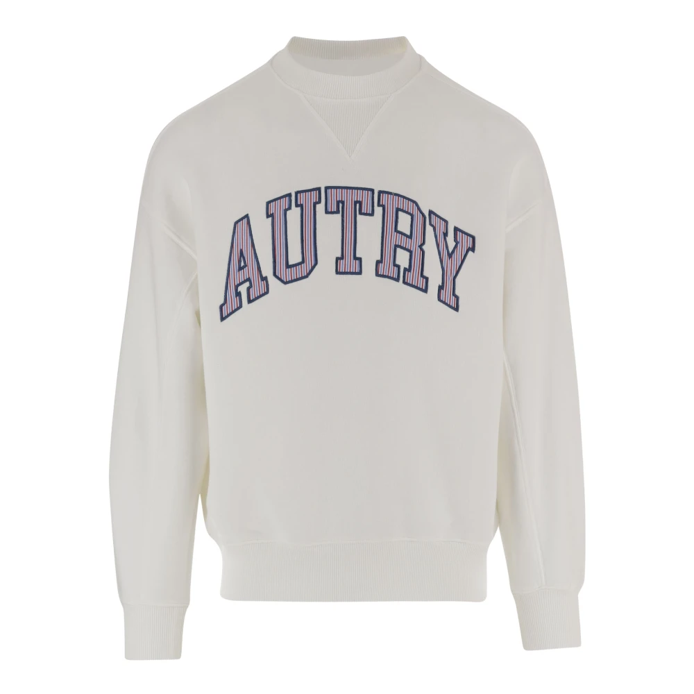 Autry Men's White Cotton Sweatshirt With Logo - Sweatshirts - Xs - Sweatshirts & Hoodies