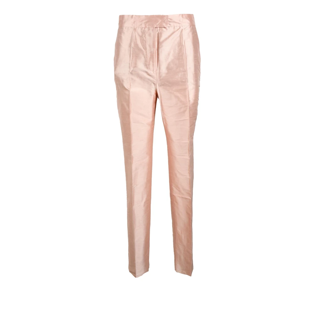 Max Mara Studio Zijden Broek Pink Dames