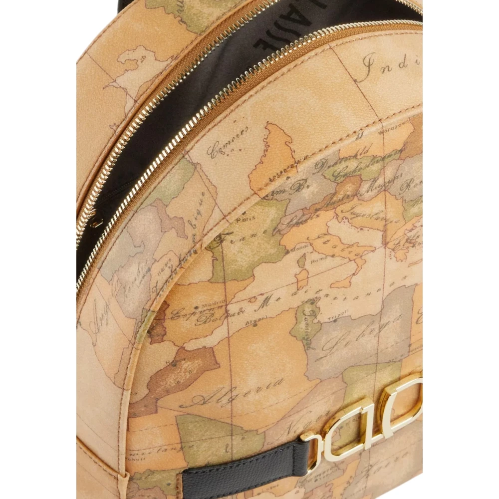 Alviero Martini 1a Classe Zwarte 3D Geo Classic Leren Rugzak Black Dames