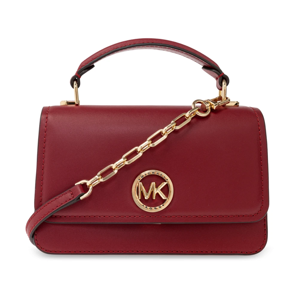 Michael Kors leren crossbody tas Delaney donkerrood