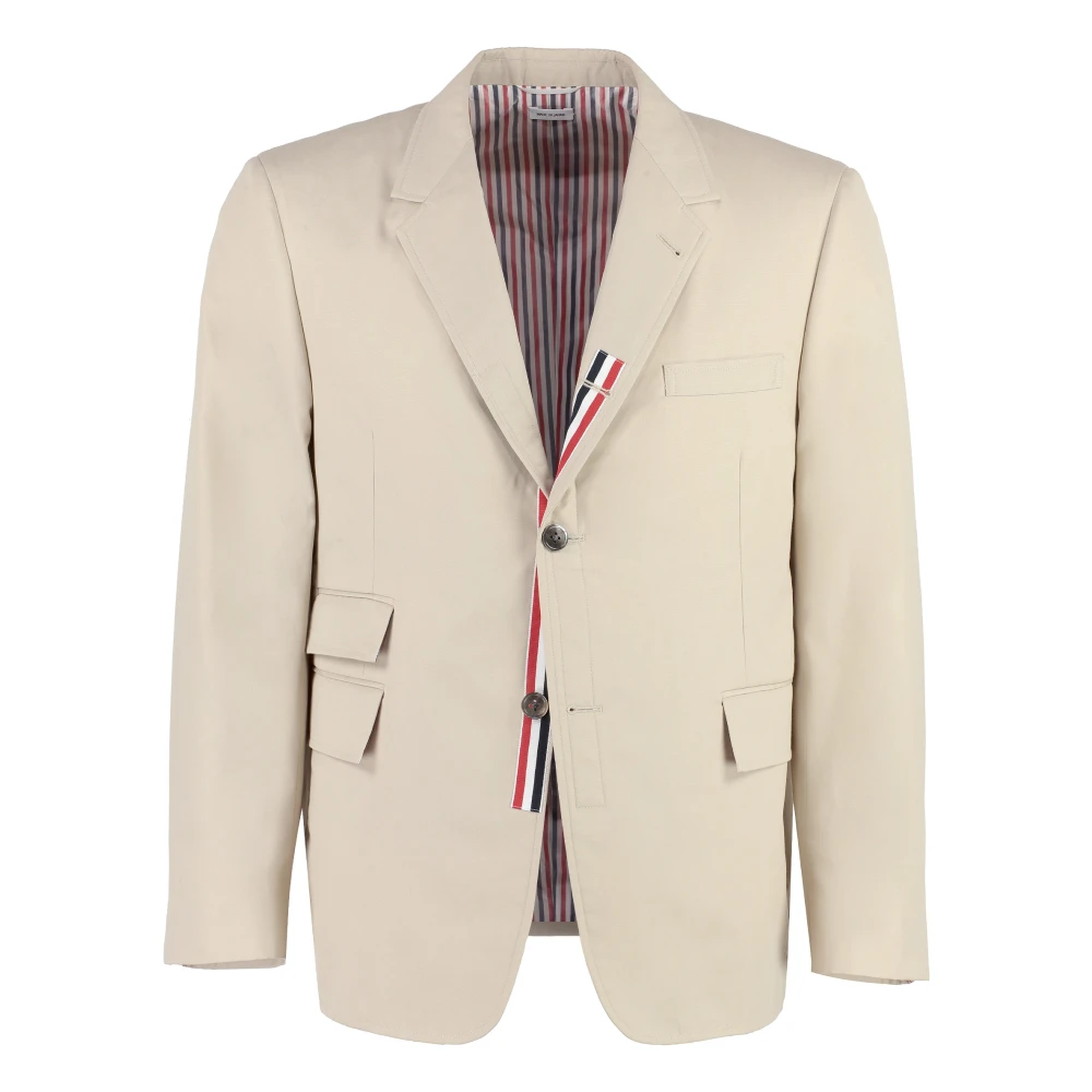 Thom Browne Techno Blazer met Reverskraag Beige Heren