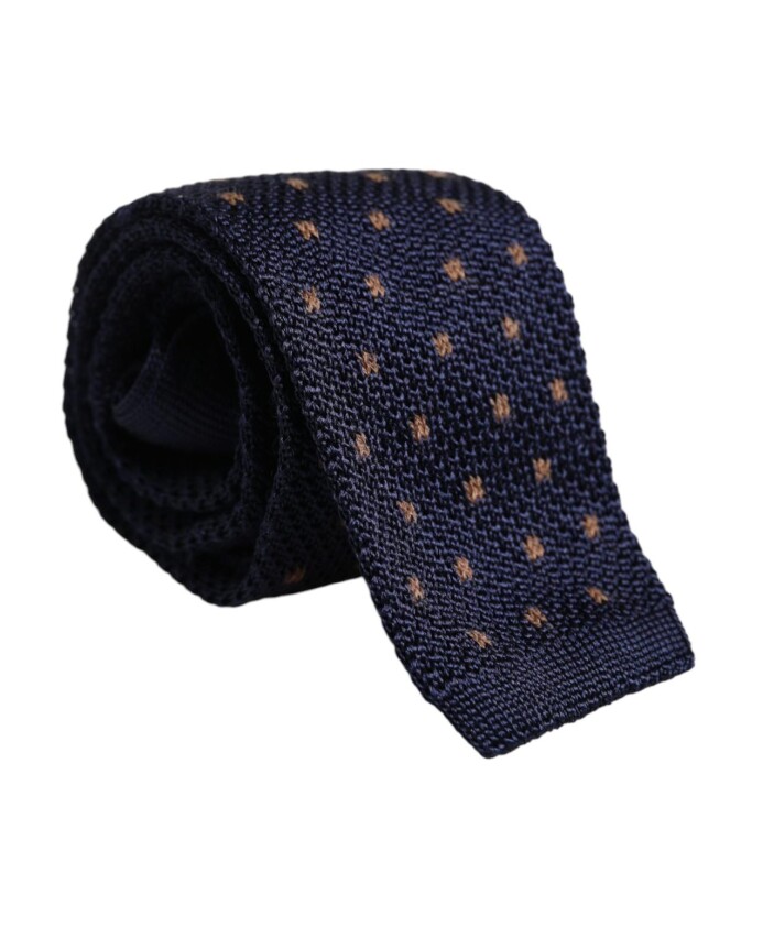 cravate-en-soie-a-pois-avec-logo