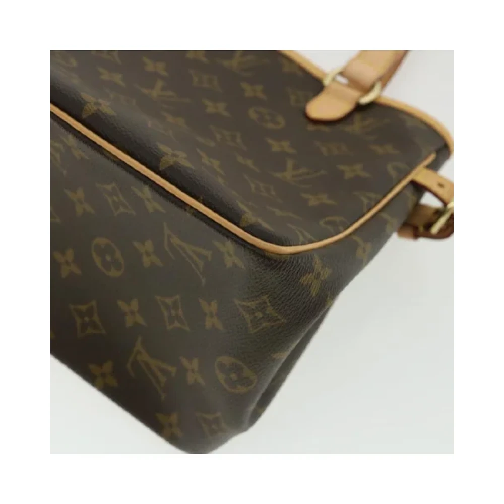 Louis Vuitton Vintage Tweedehands Brunt Lerret Louis Vuitton Batignolles Schoudertas Brown Dames