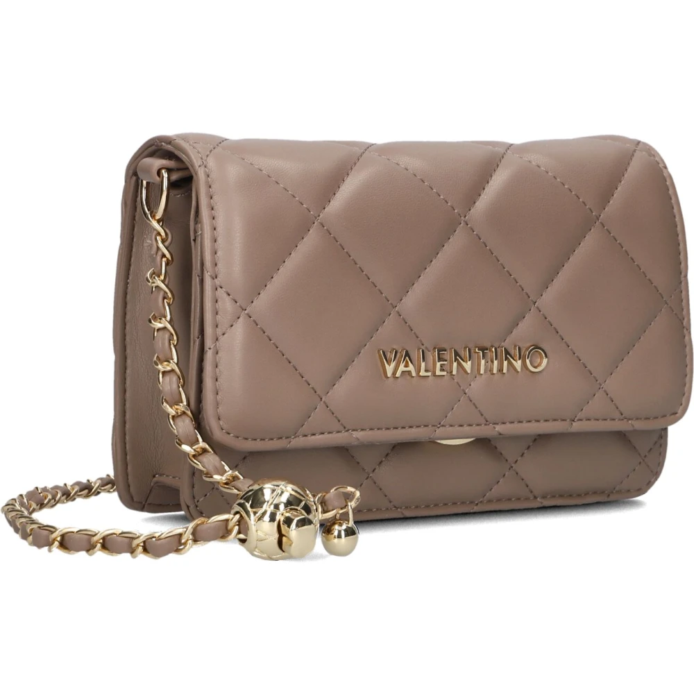 Valentino by Mario Valentino Taupe Ocarina Flap Bag Schoudertas Beige Dames