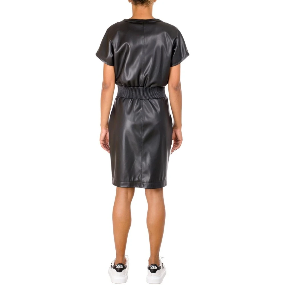 Karl Lagerfeld Chic Faux Leather Dress Brown Dames
