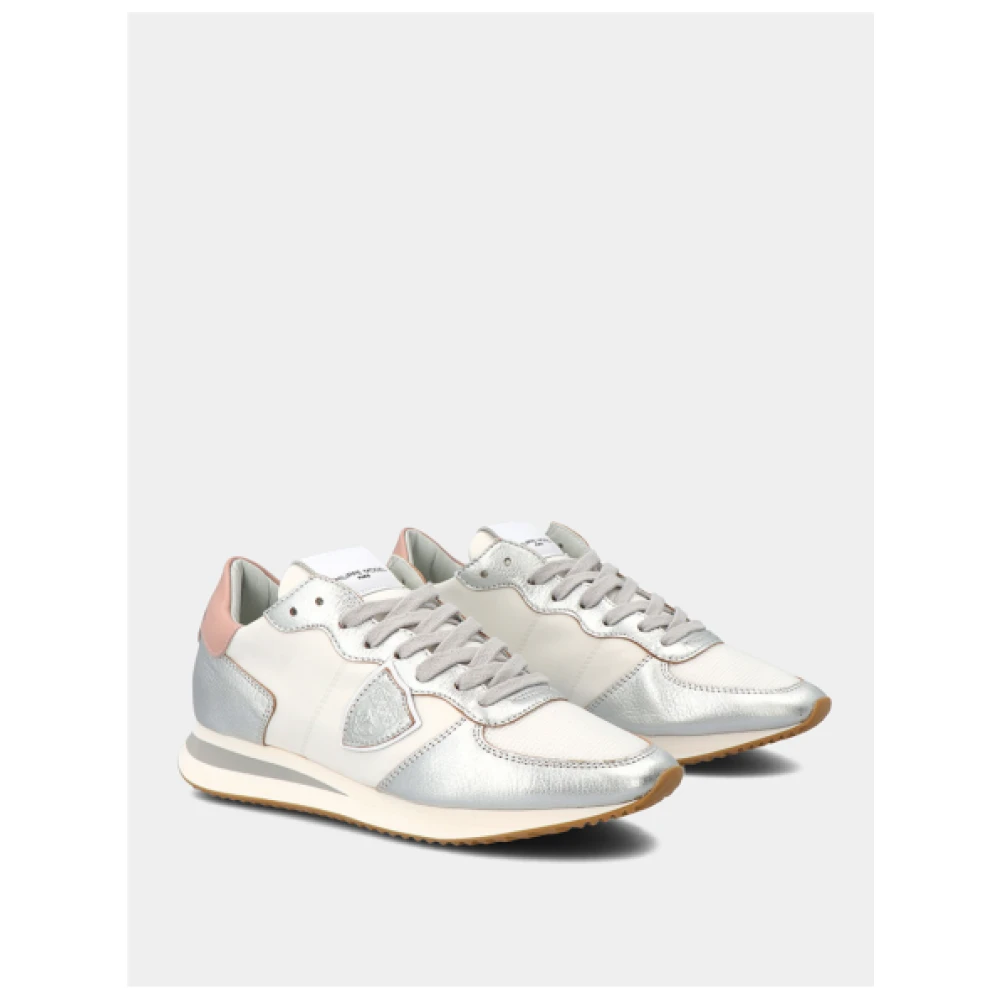 Philippe Model Metallic Witte Tropez Dames Sneakers Gray Heren