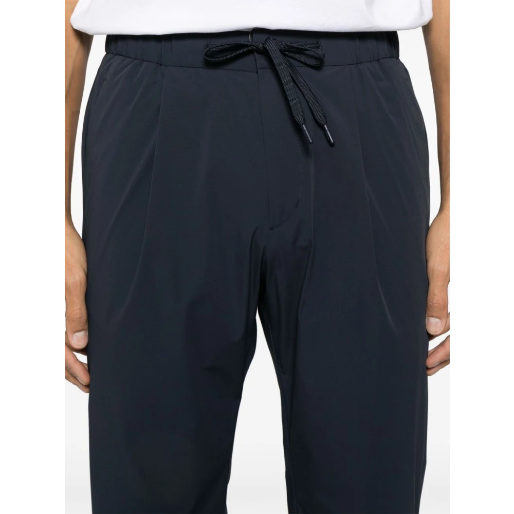 Herno Elastische Broek met Trekkoord en Plooidetails Blue Heren