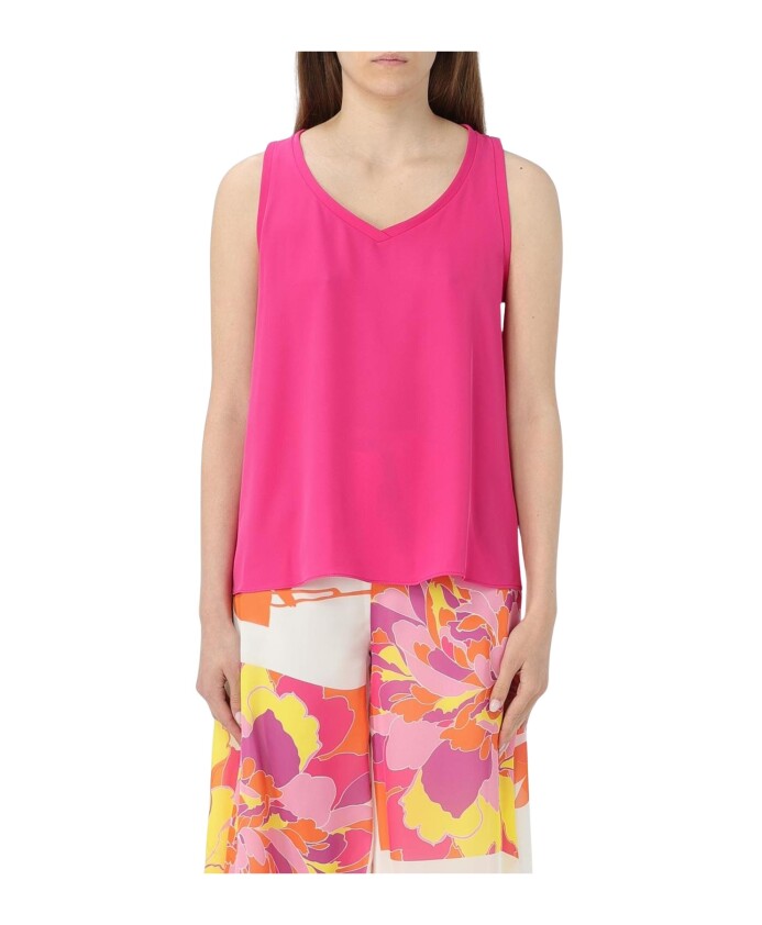 fuchsia-v-neck-top