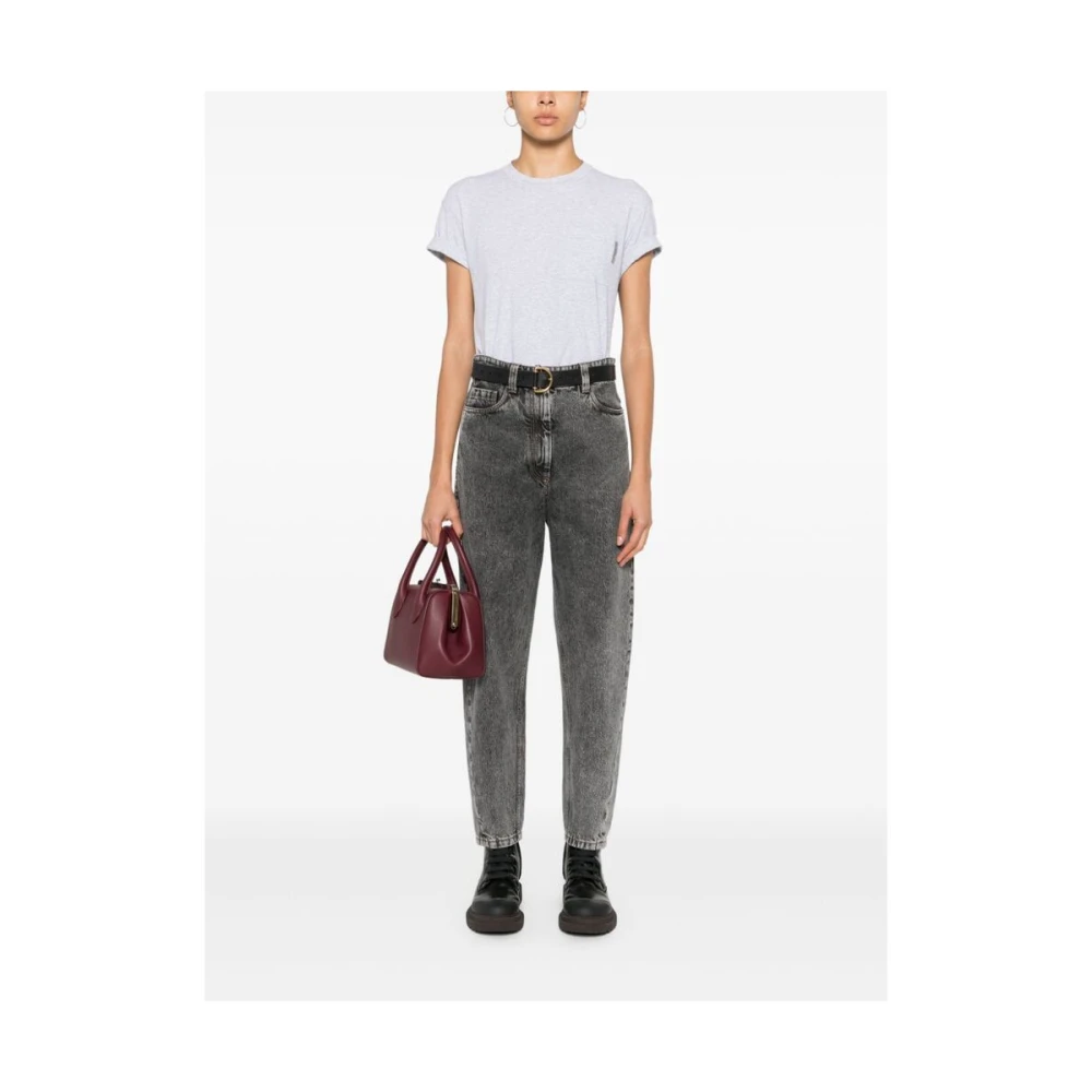 BRUNELLO CUCINELLI Heather Grey Katoenmix T-shirt Gray Dames