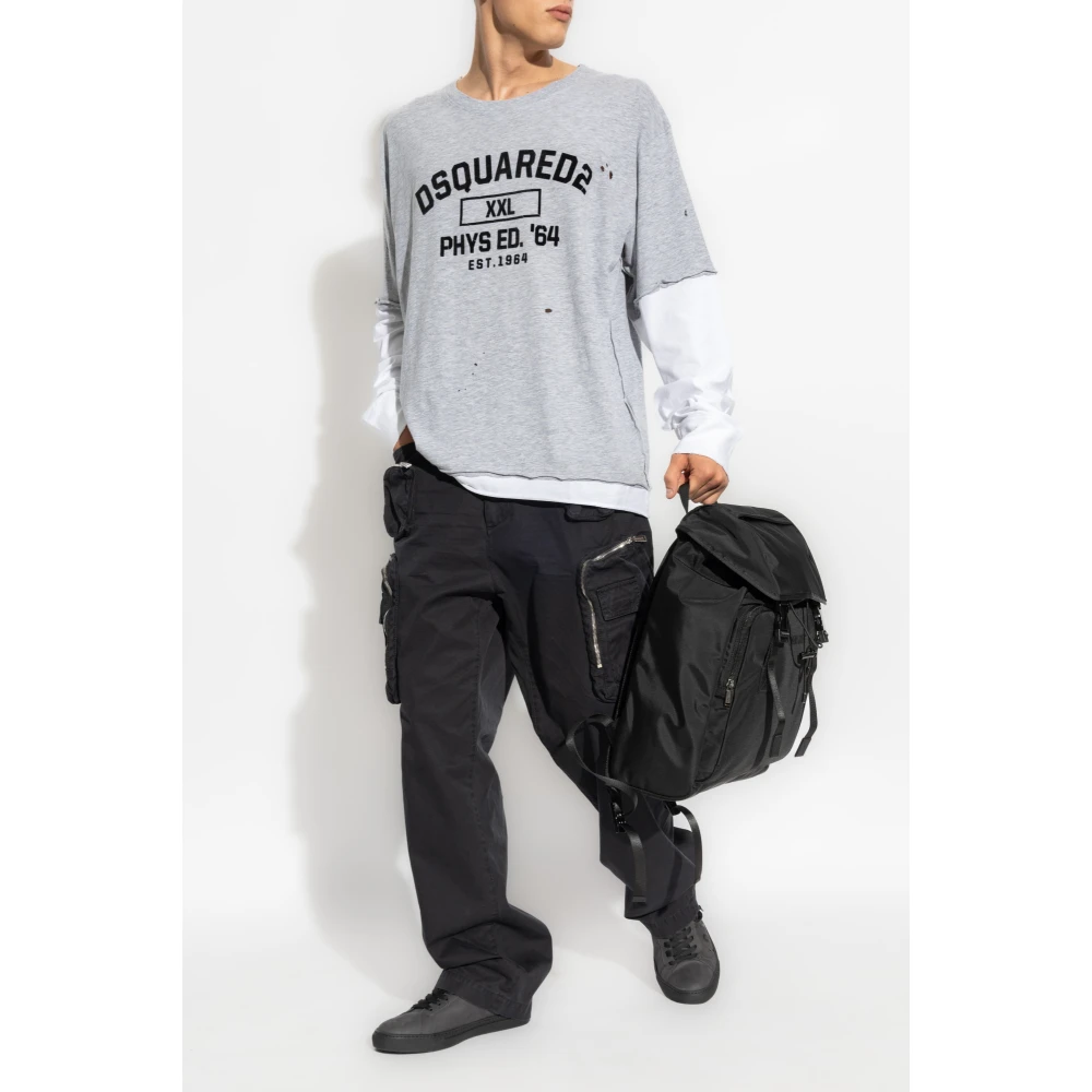 Dsquared2 T-shirt met logo Gray Heren