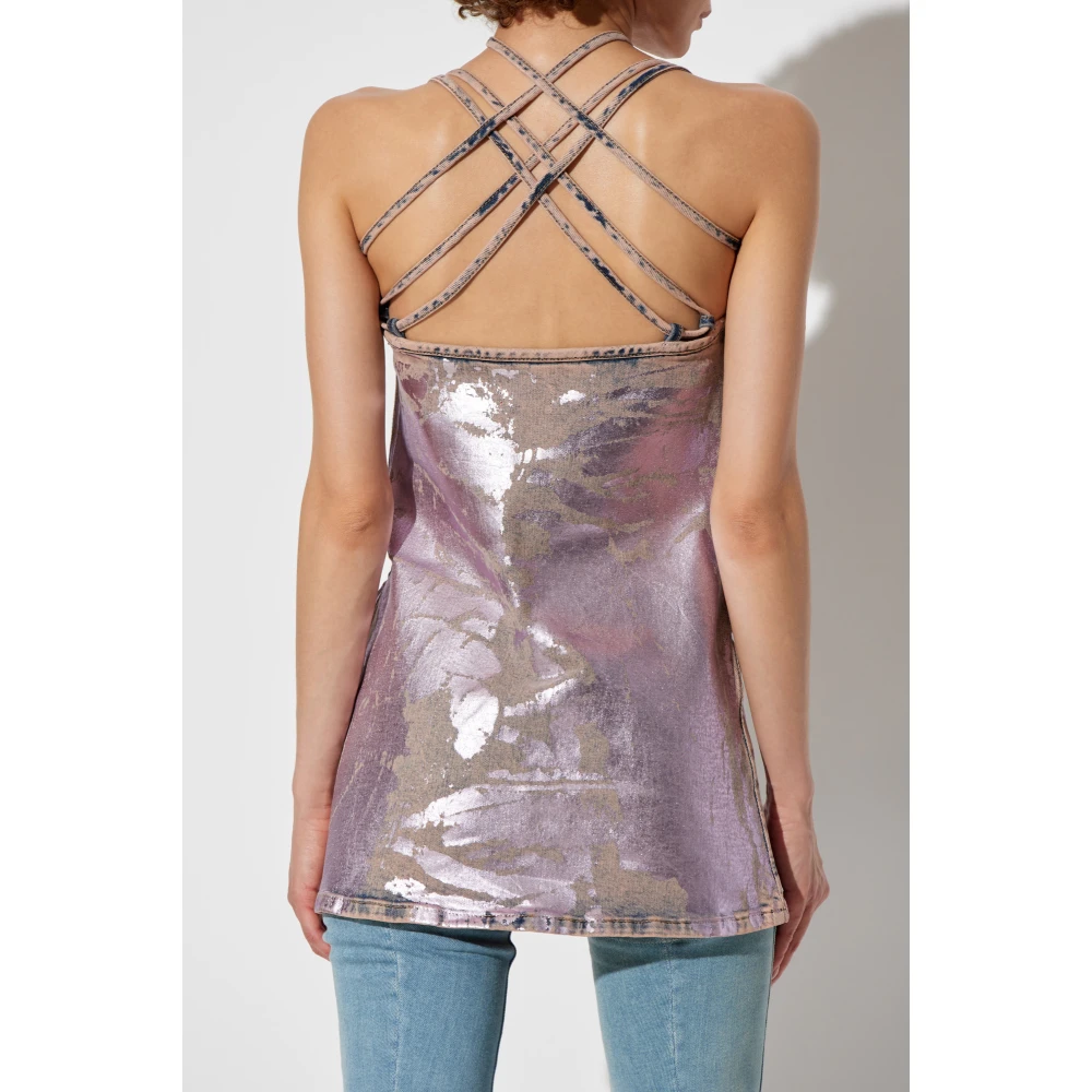 Diesel Jurk met bandjes De-Held-Short-S Pink Dames