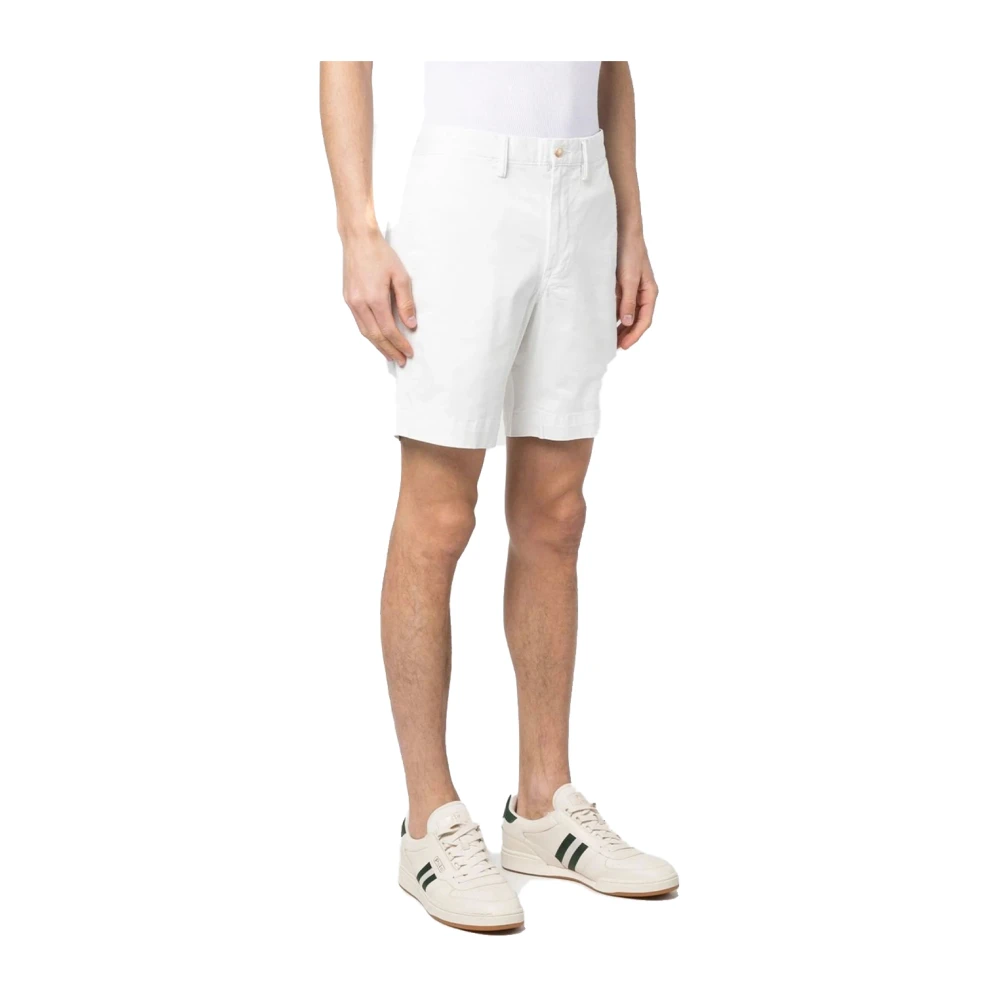 Ralph Lauren Logo Patch Chino Shorts White Heren