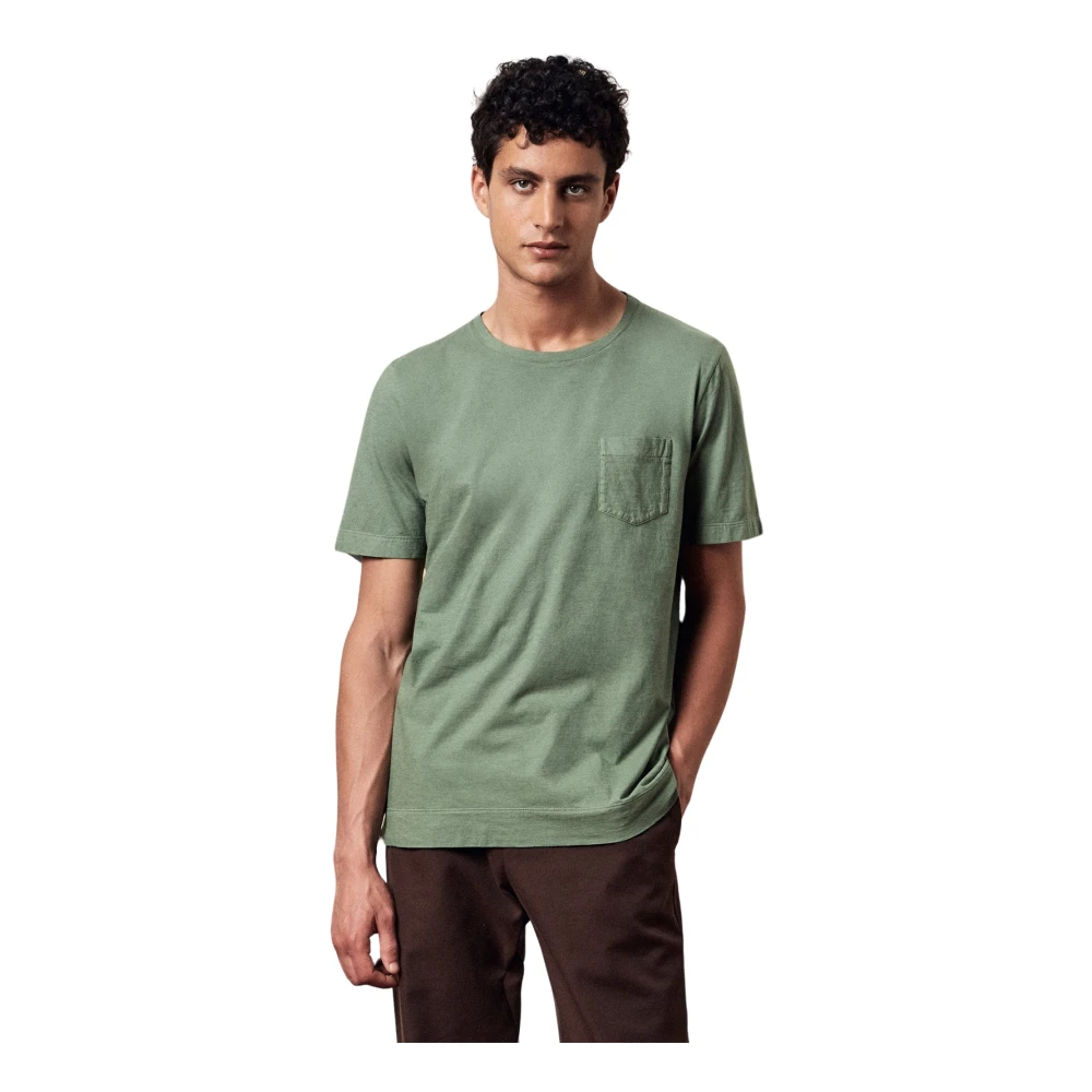 Massimo Alba Katoenen T-shirt met borstzakje Green Heren