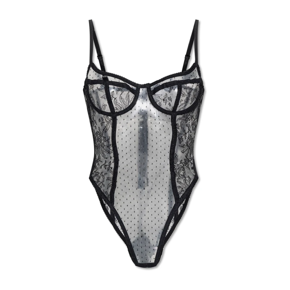 Dolce & Gabbana Women's Black Full-Body, L, Lace Bodysuit
