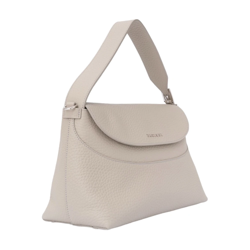 Orciani Zachte Nana Model Tas met Magnetische Sluiting White Dames