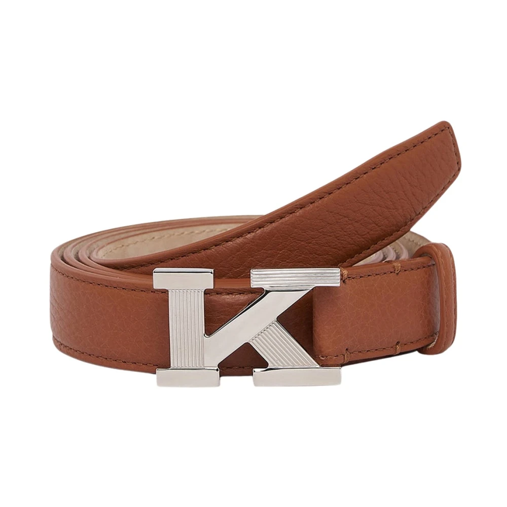 Kiton Whiskey Deerskin Riem met Iconische Gesp Brown Heren