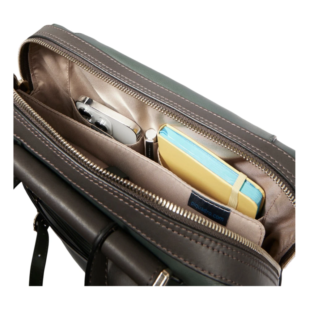 Piquadro Groene rugzak met laptop en iPad Green Dames