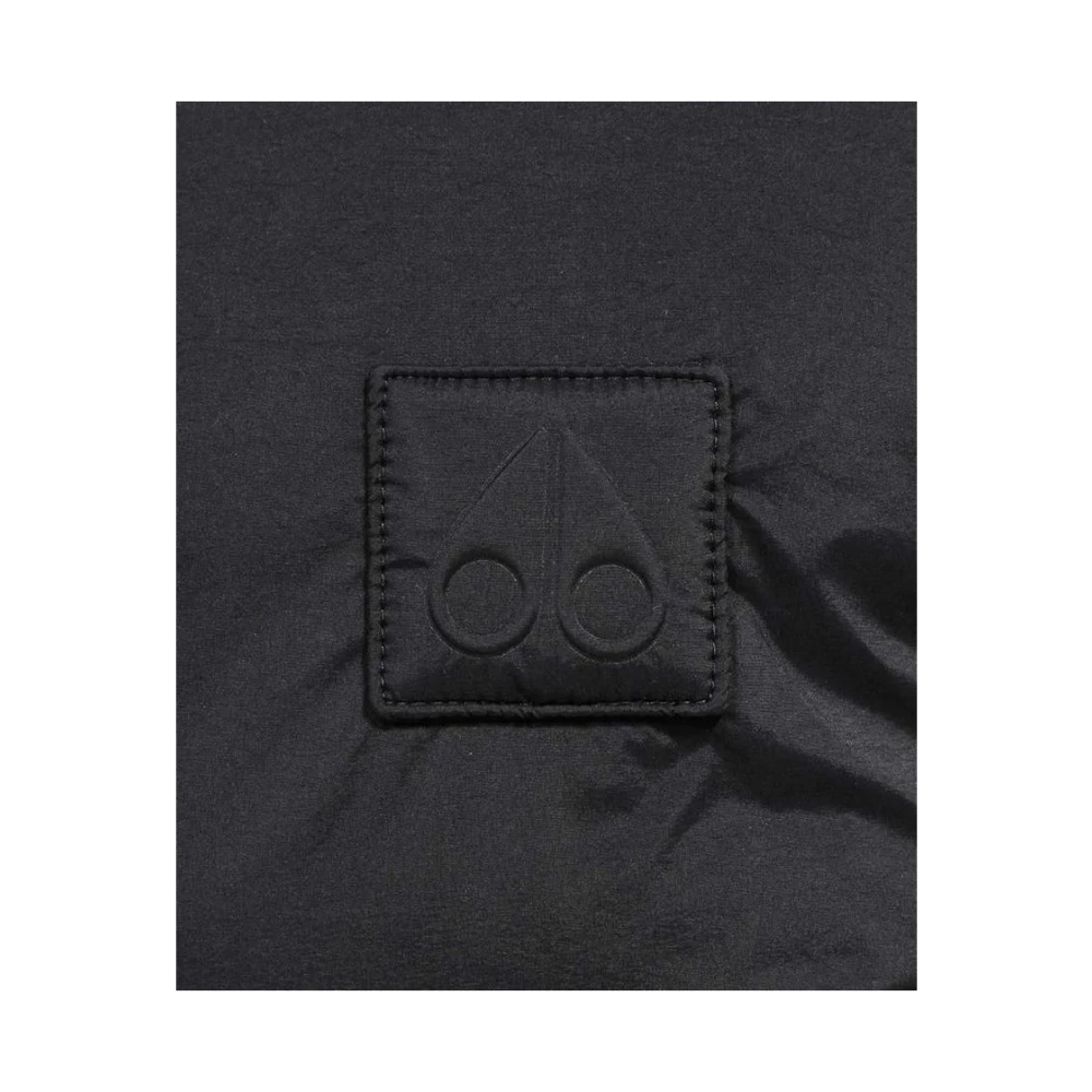 Moose Knuckles Zwarte Nylon Donsvest met Rits Black Dames