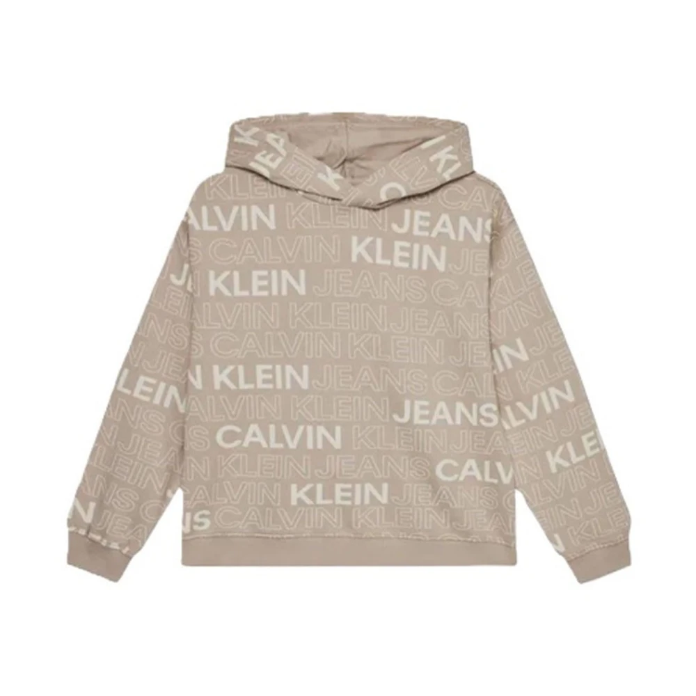 Calvin Klein Jeans Boys Beige Hooded Sweatshirt - Kids Sweatshirts - 14 Y - Kids