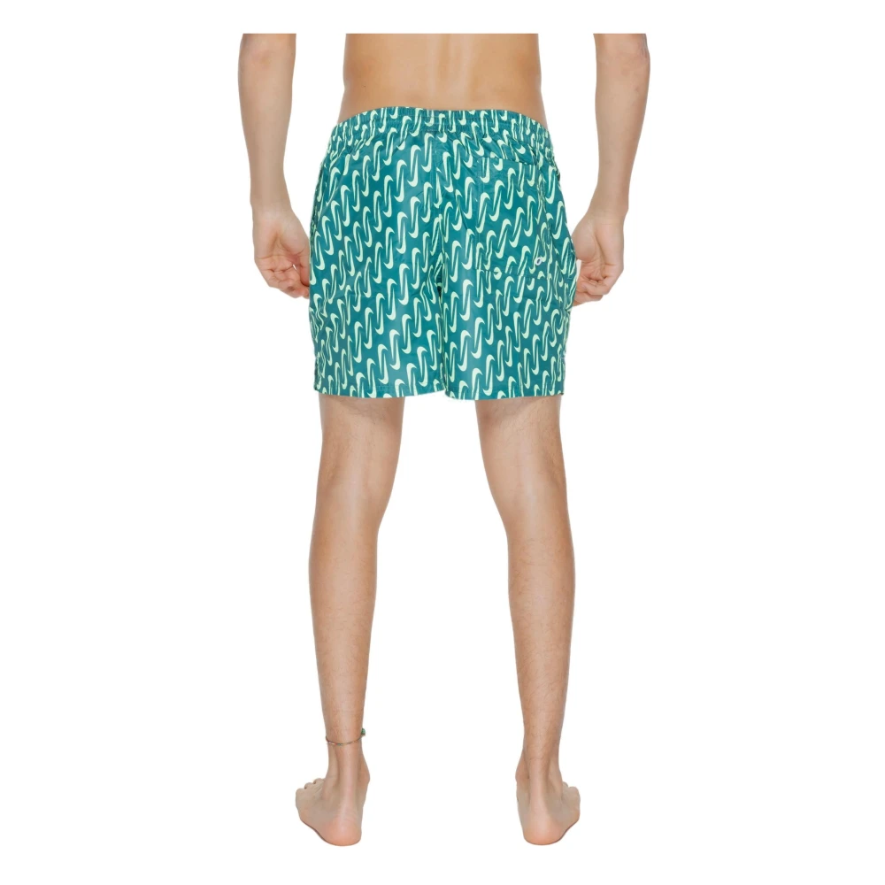 Nike Geometrische Groene Zwemkleding met Veters Multicolor Heren