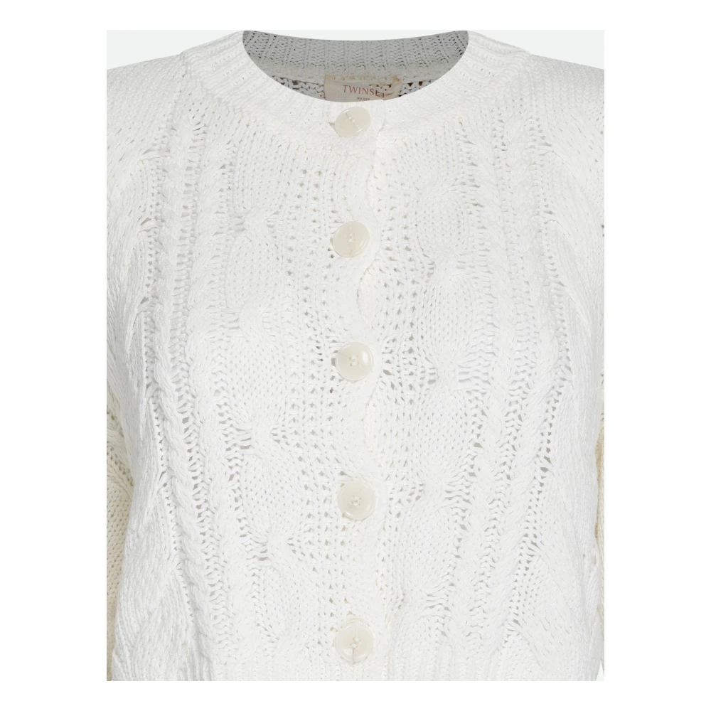 Twinset Witte Gevlochten Vest White Dames