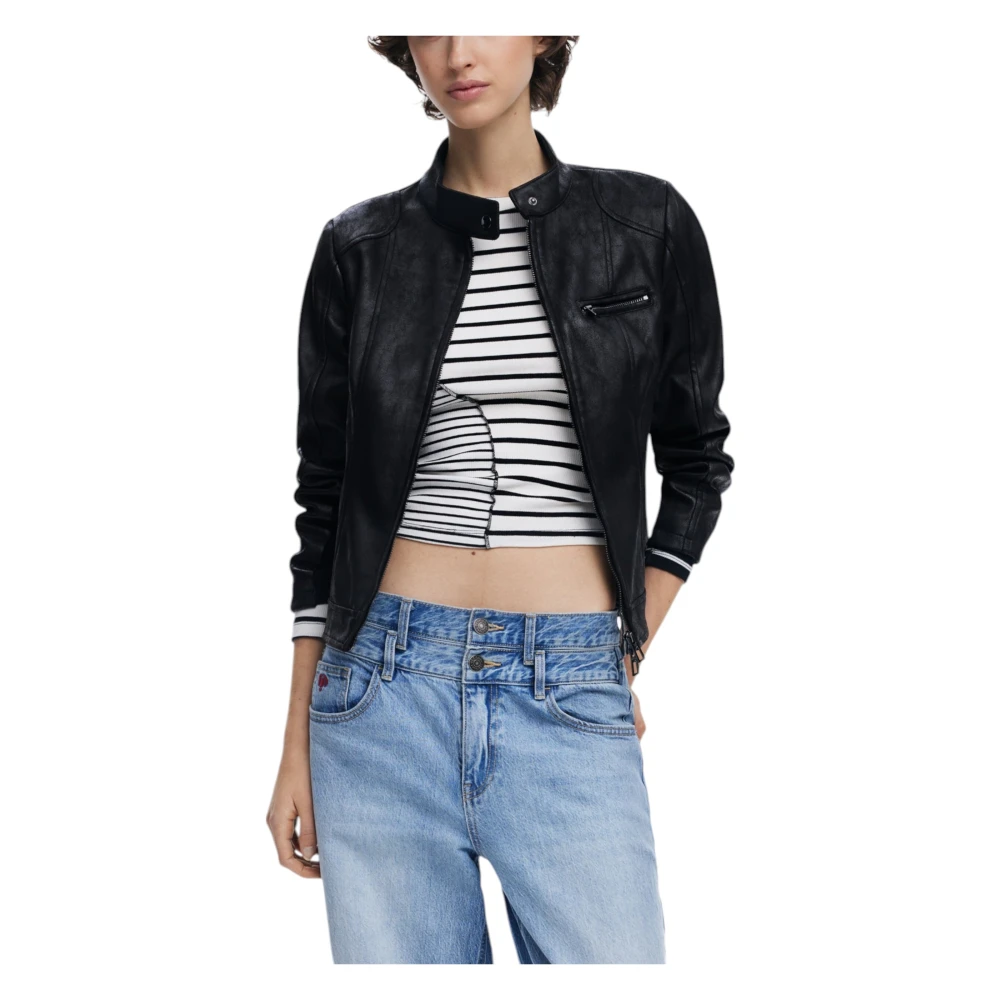 Desigual Women's Black Zip Jacket Spring/Summer