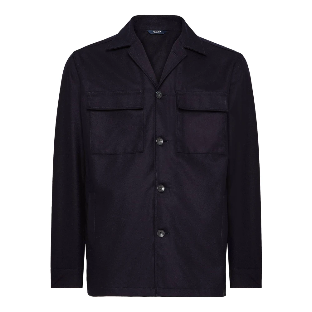 Boggi Milano Link Shirt Jacket Blue Heren