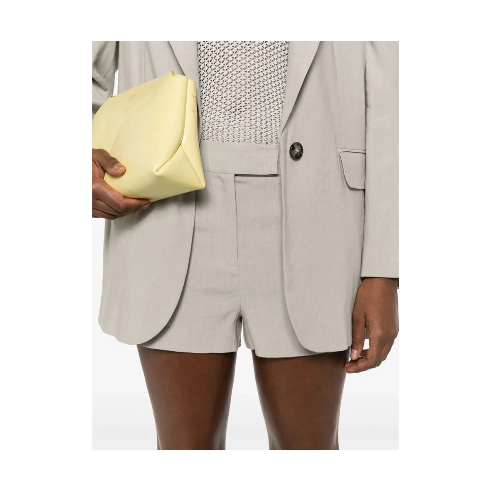 Marella Grijze Shorts met Knopen en Zakken Gray Dames
