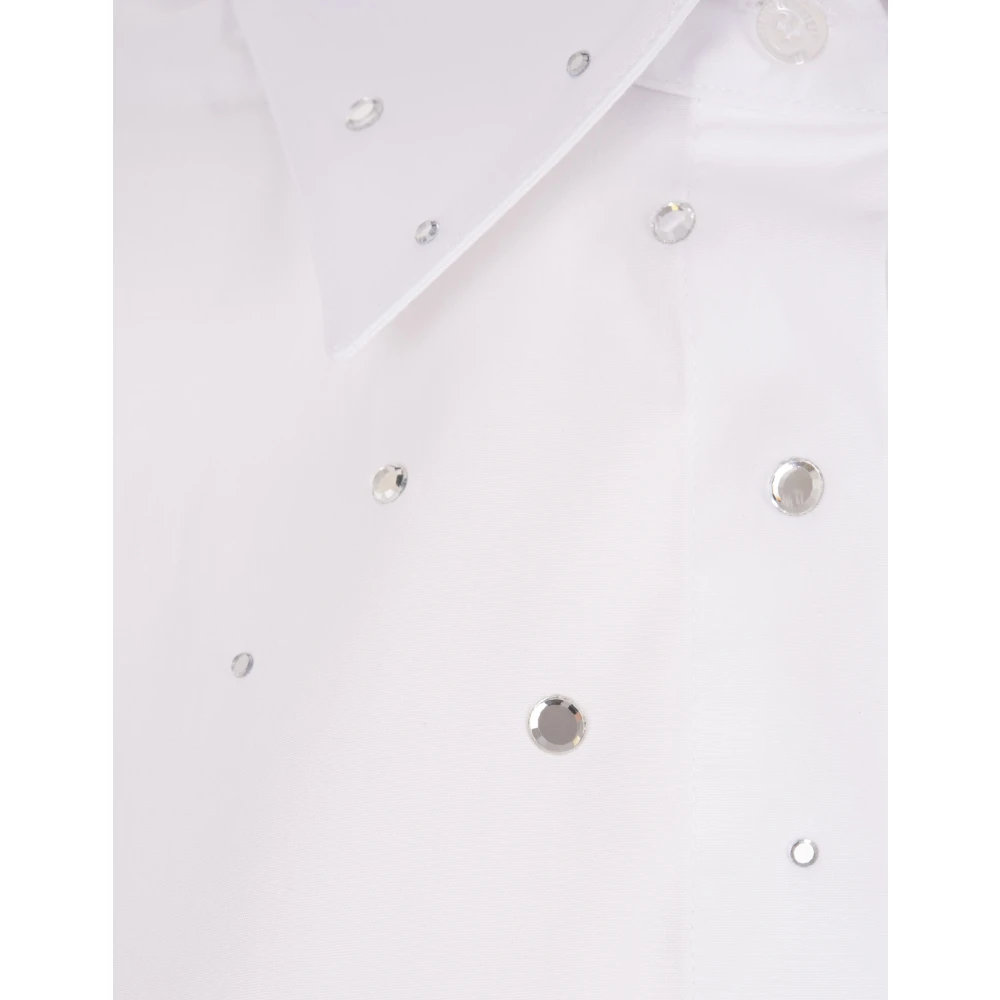 Giuseppe Di Morabito Witte Rhinestone Oversized Shirt White Dames
