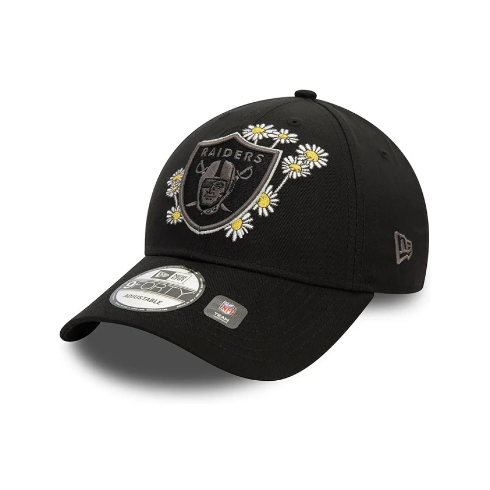 new era Zwarte Raiders Bloemen Icon Pet Black Heren