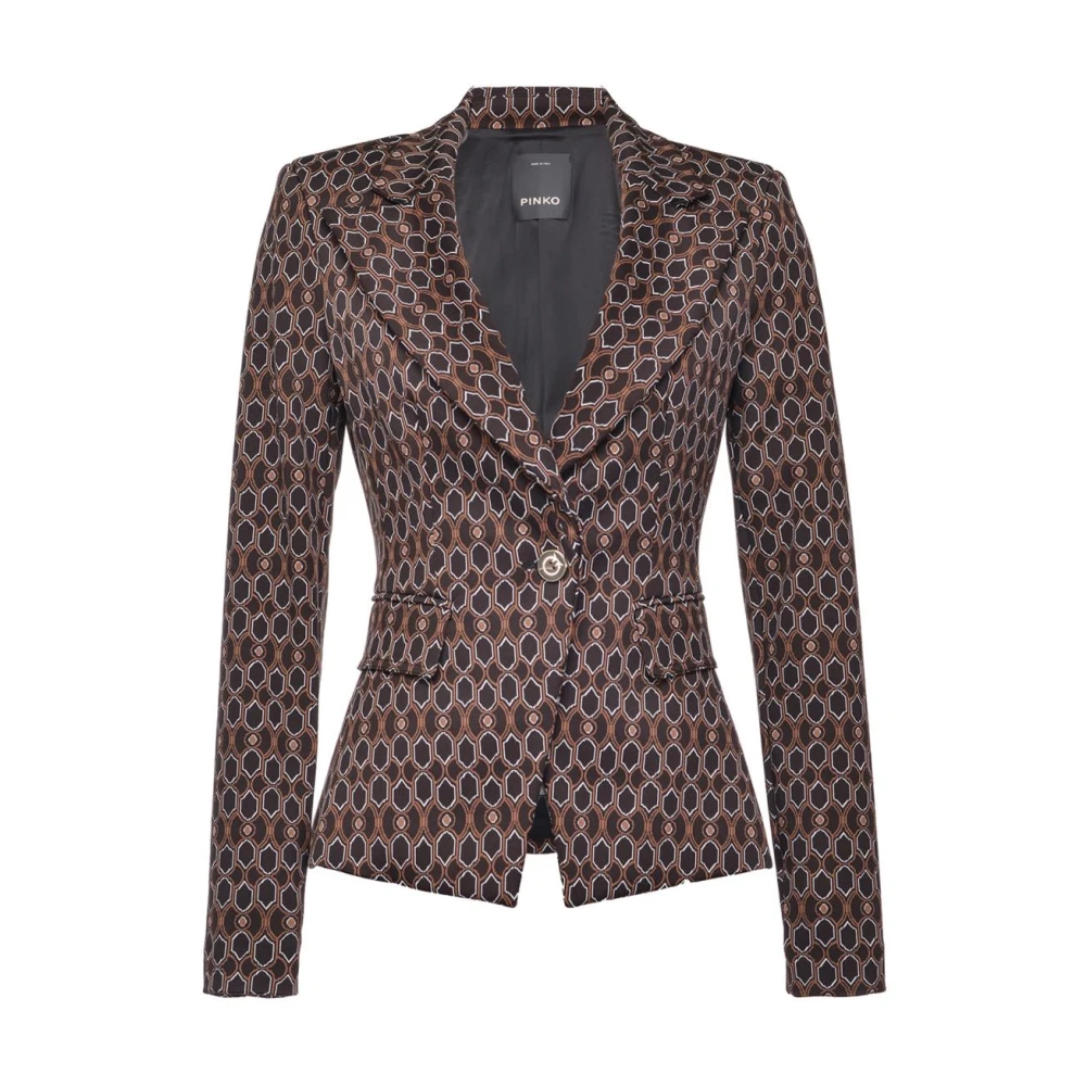 Pinko Stijlvolle Jas in Puntstof Brown Dames
