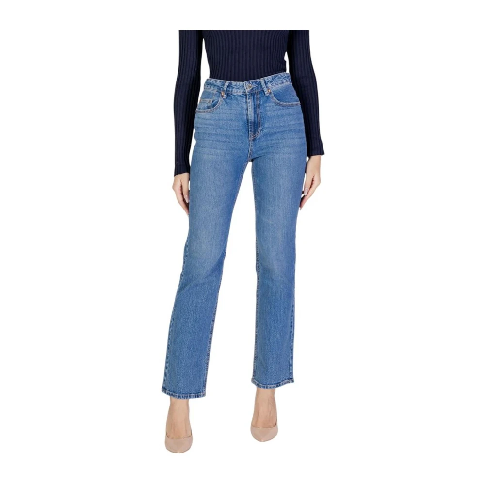 Vero Moda Women's Blue Cotton Blend Jeans With Elastane - Straight Fit Jeans - W25 L32- Jeans