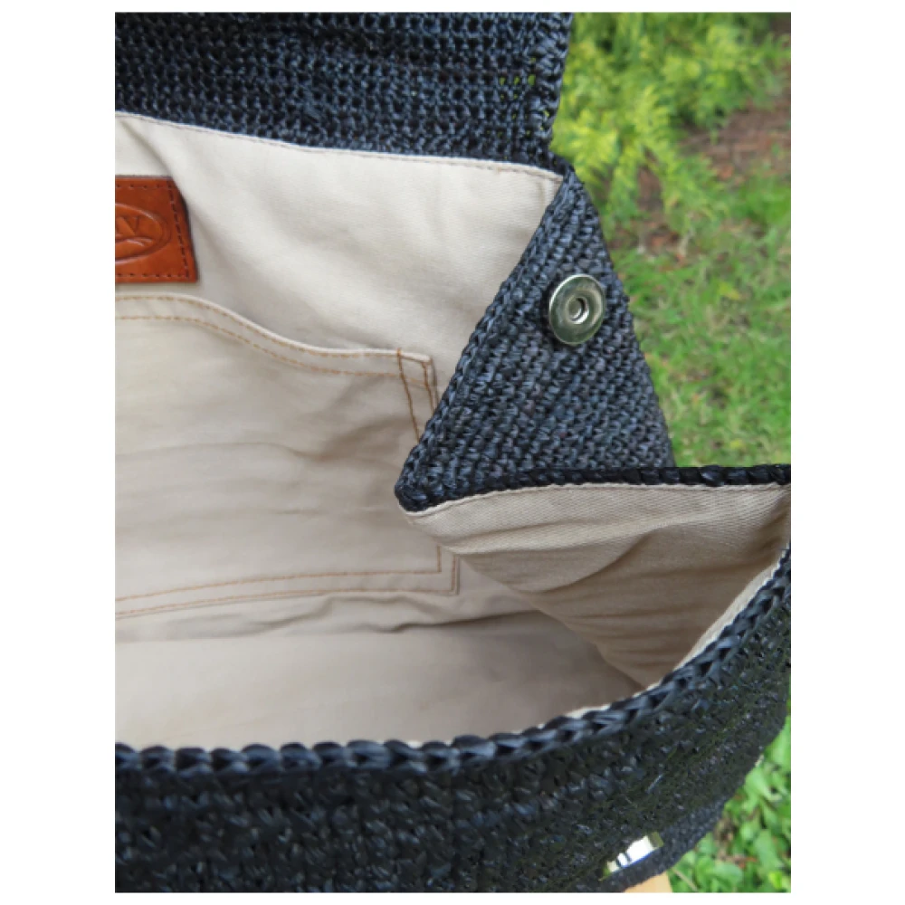 Ibeliv Lahady Raffia Handtas Black Dames