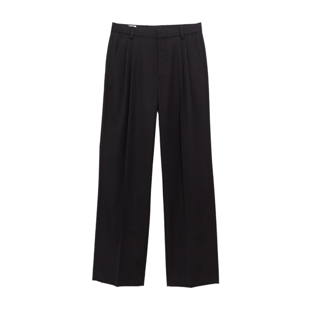 Casablanca Men's Black Wool Tailoring Pleated Trousers - Straight Trousers - L - Trousers