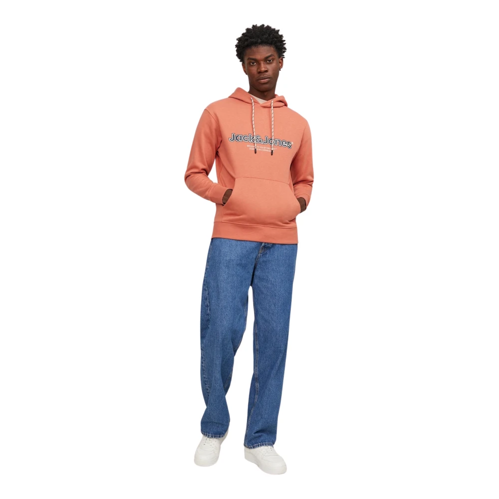 jack & jones Basis hoodie met pigmentprint Orange Heren