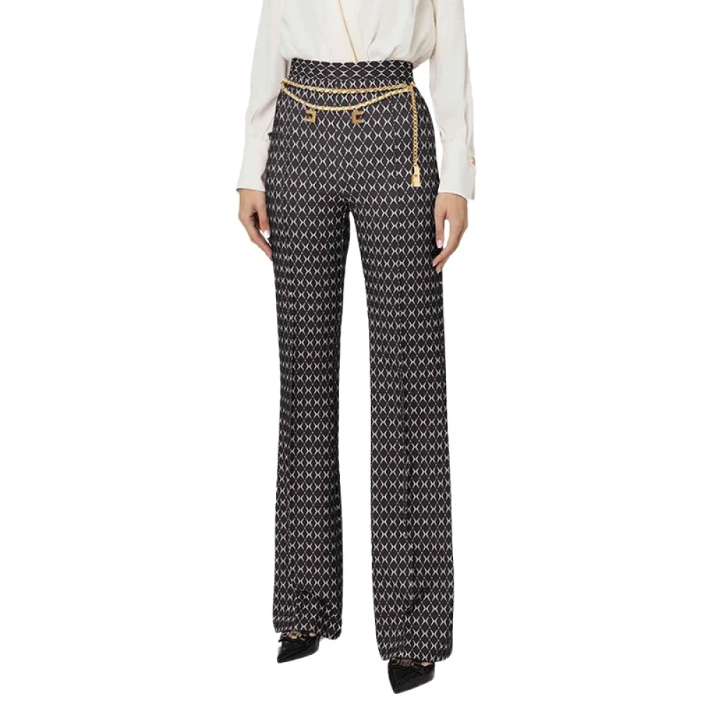 Elisabetta Franchi Elegante Zwarte Broek Black Dames