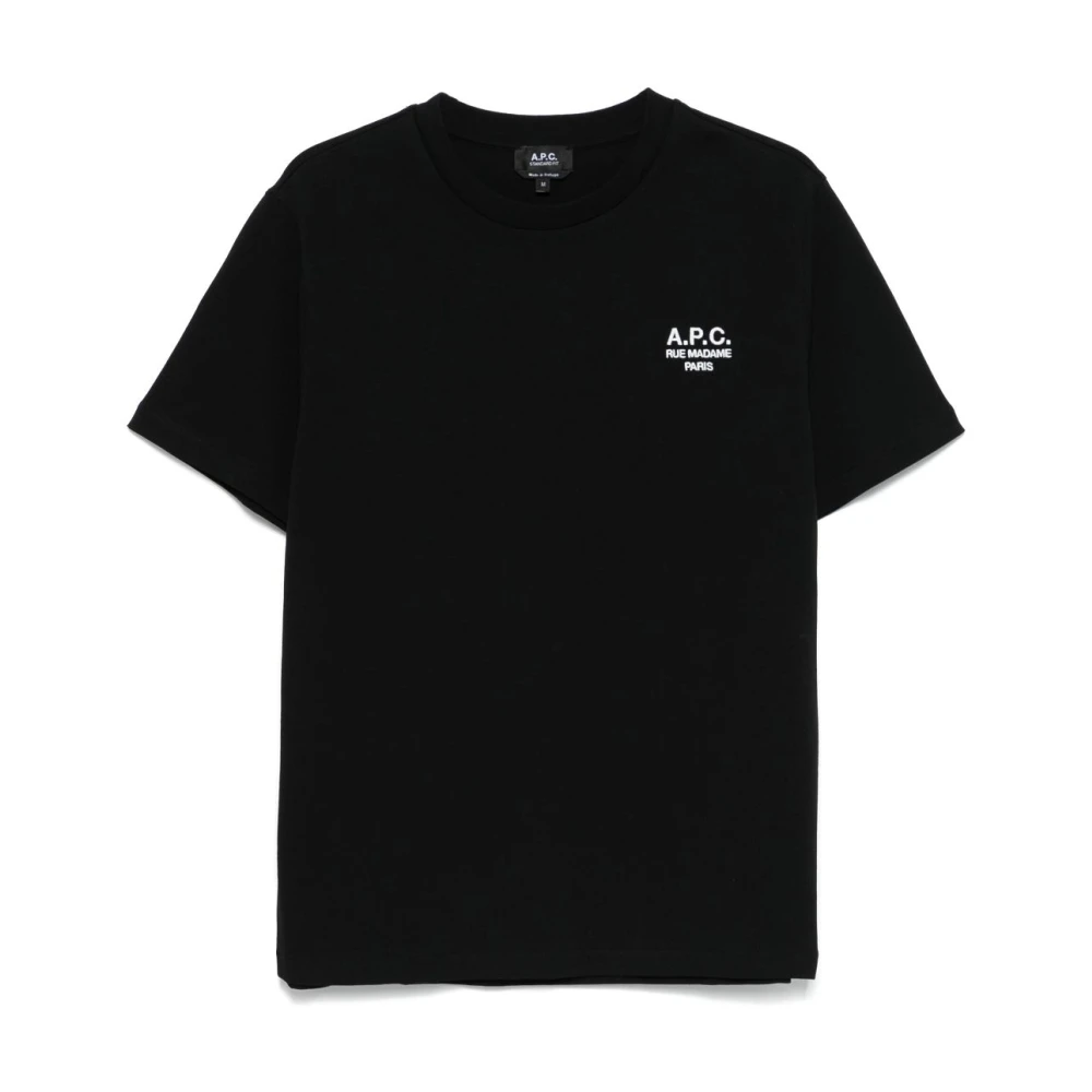 A.p.c. Zwarte T-shirts en Polos Black Heren