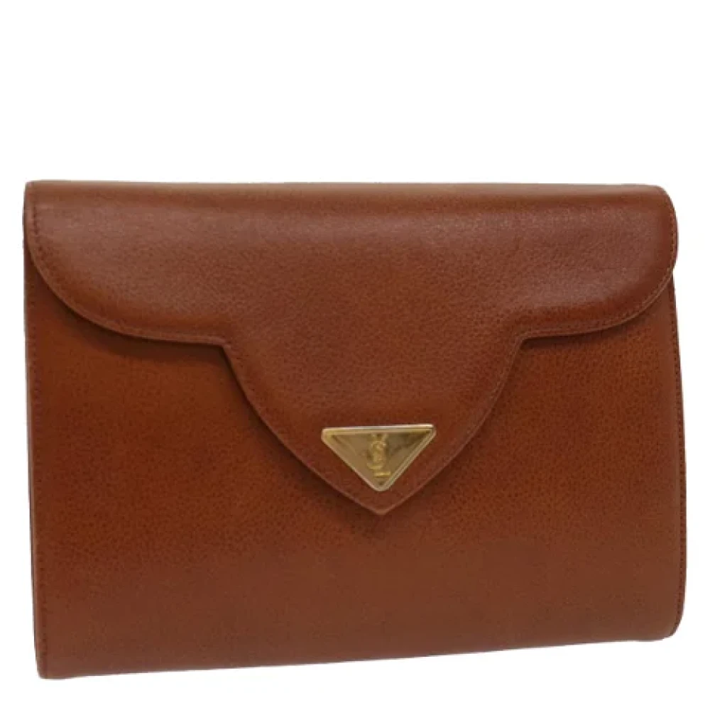 Saint Laurent Vintage Pre-owned Leather handbags Brown Dames