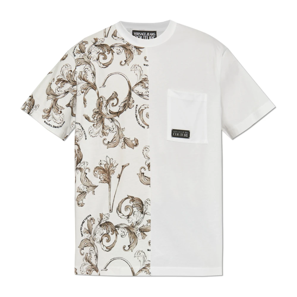 Versace Jeans Couture Bloemenprint Katoenen T-shirt White Heren