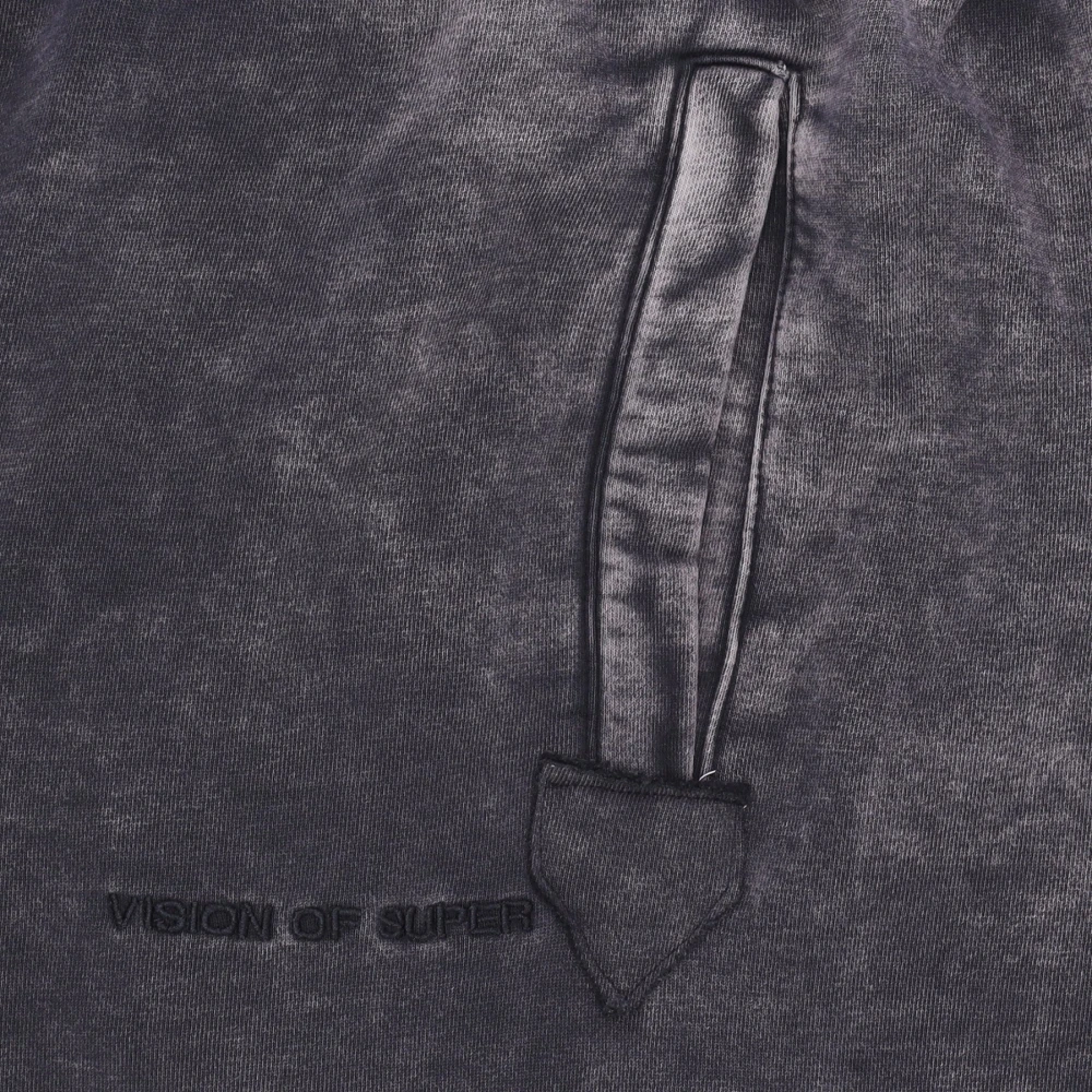 Vision OF Super Grijze Fleece Trainingsbroek met Geborduurde Vlammen Gray Heren