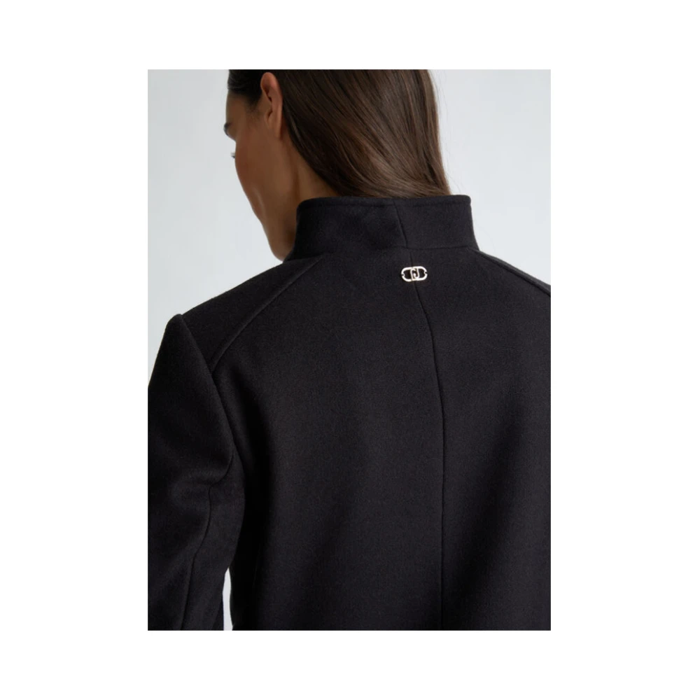 Liu Jo Wollen blend double-breasted jas Black Dames