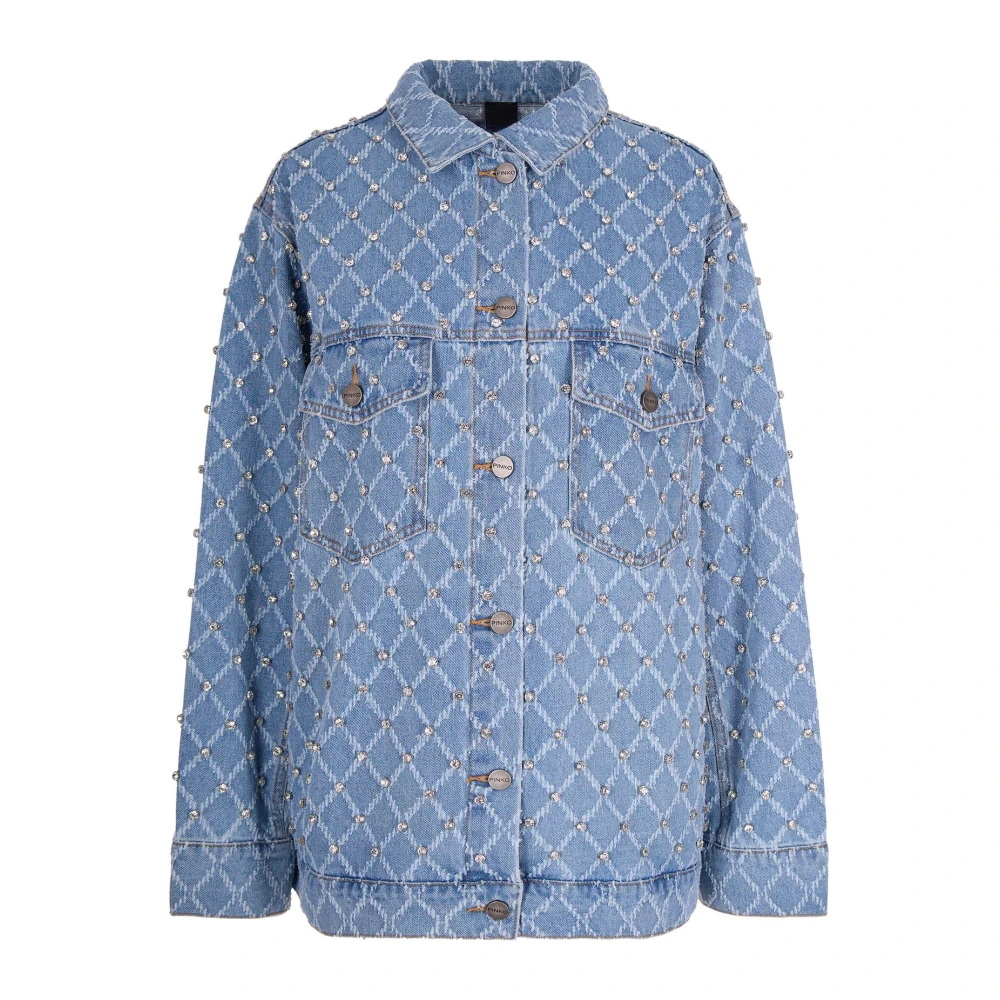 Pinko Women's Blue Denim Jackets, M, Pifferaio Jacket