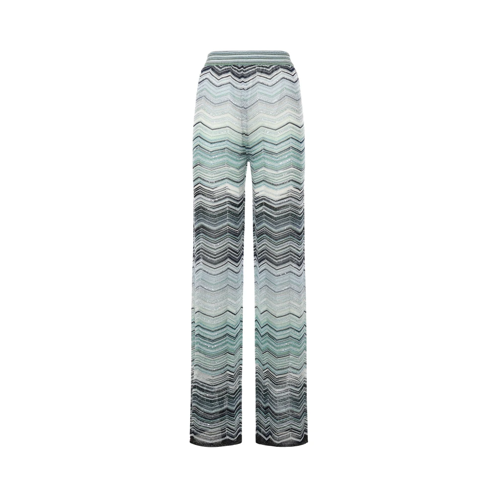 Missoni Donna Multicolor - Pantaloni Ampi In Viscosa Lamé Chevron Con Paillettes - Trousers - E -Xs
