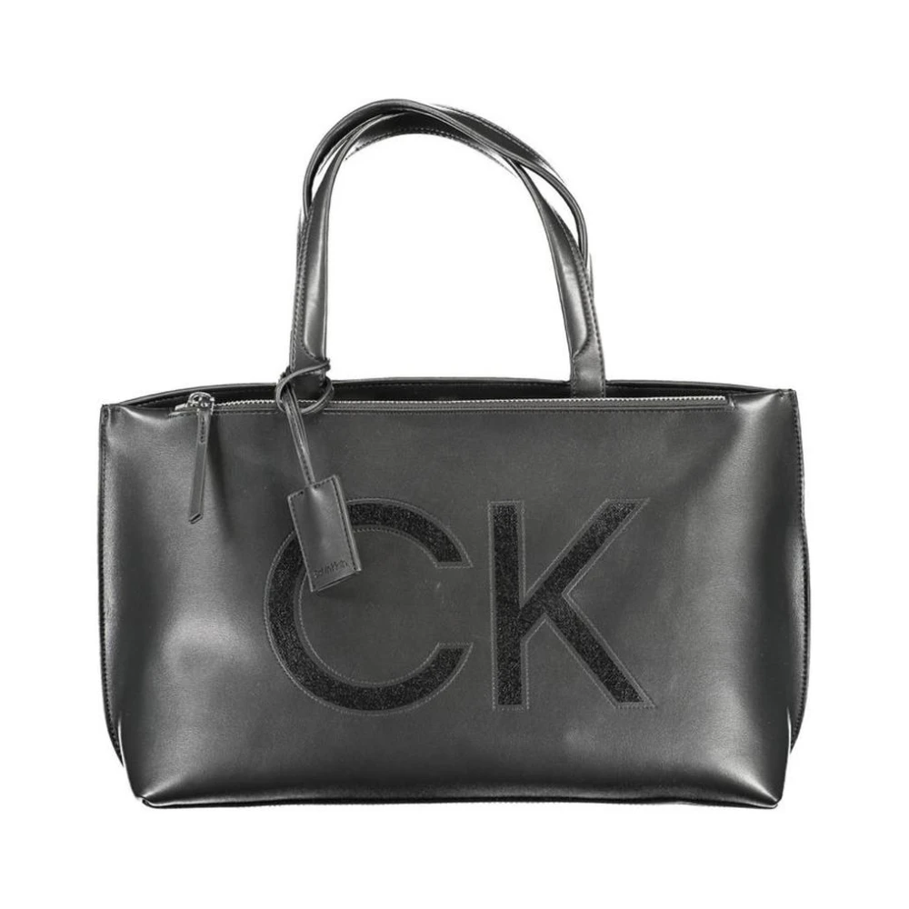 Calvin Klein Women's Black Handbag With Contrasting Details