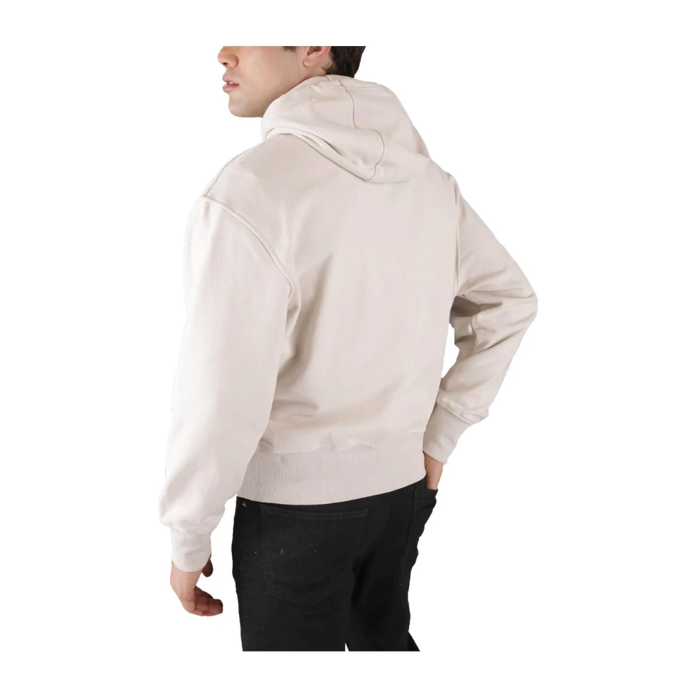 Calvin Klein Geborduurde CK Sweatshirt Heavyweight Modern Fit Beige Heren
