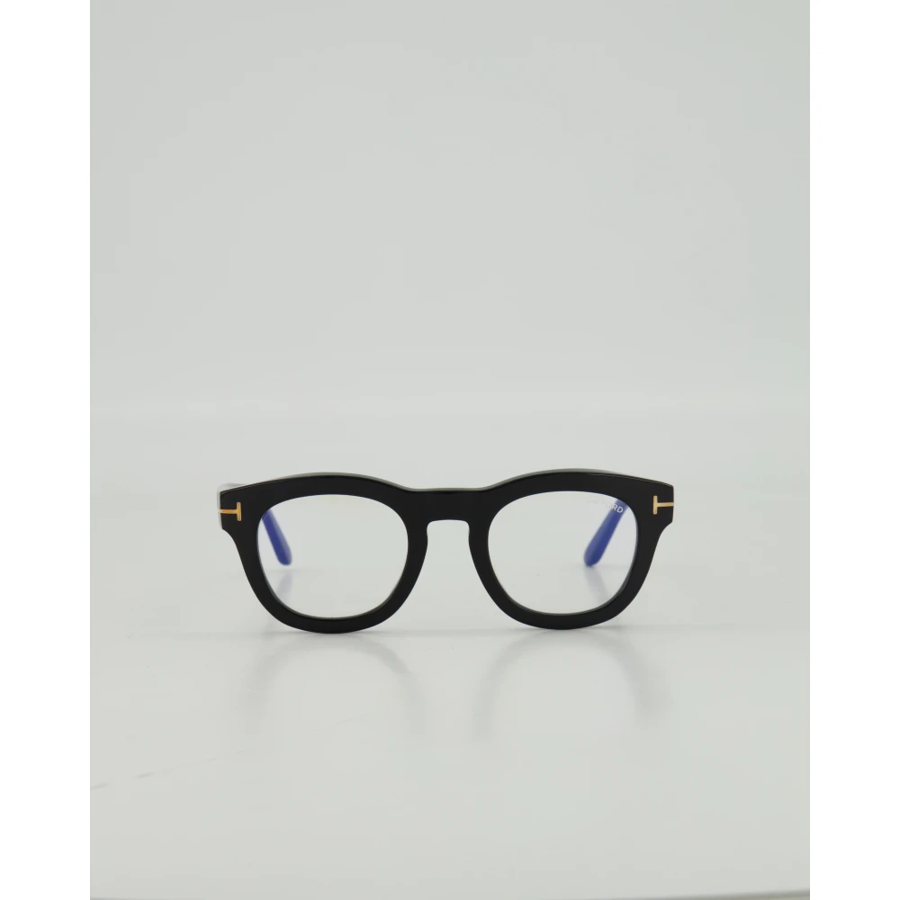 Tom Ford Stoere Ronde Optische Bril in Zwart Black Unisex