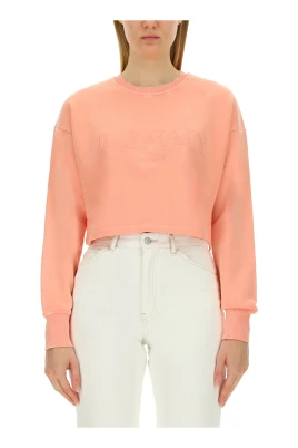 Vintage Emb Crop Sweat