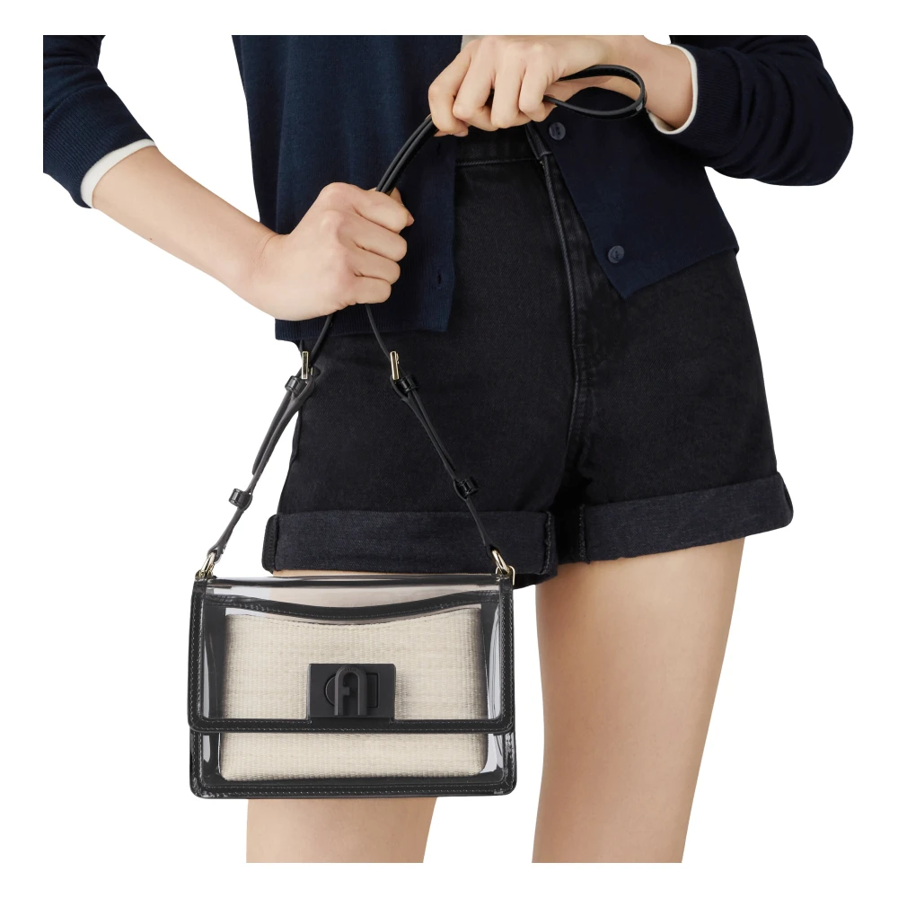 Furla Parelmoer Trim Schoudertas Beige Dames